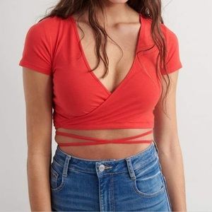 GARAGE CROPPED WRAP TOP